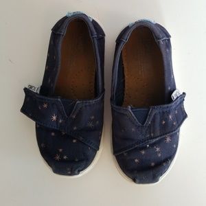 TOMS shoes navy with gold stars